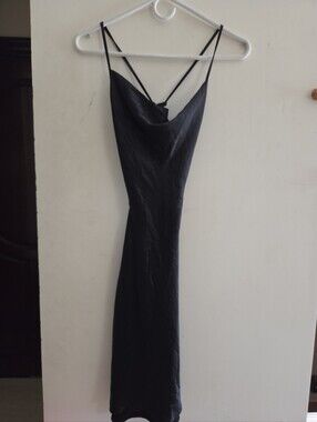 Forever 21 Black Strapless Slip Dress with Cowl Neck